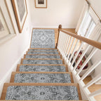 OJIA Stair Treads Non-Slip Landing Rug 31"x31" Matching Mat for Wooden Steps, Square Capet Stair Treads Rubber Backing Stair Runner Anti-Slip Stair Landing Mat