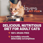 Dave's Pet Food Grain Free Wet Cat Food (Shredded Chicken & Duck in Gravy), Naturally Healthy Canned, Added Vitamins & Minerals, Wheat, Gluten, & GMO-Free, 2.8 oz (24 Pack)