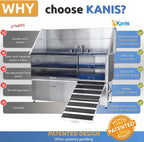 KANIS Professional Dog Washing Station - 304 Stainless Steel Pet Wash Sink & Grooming Bath Tub for Home with Ramp, Shower, Floor Grate, Storage Drawers, and Faucet for Large, Medium & Small Pets