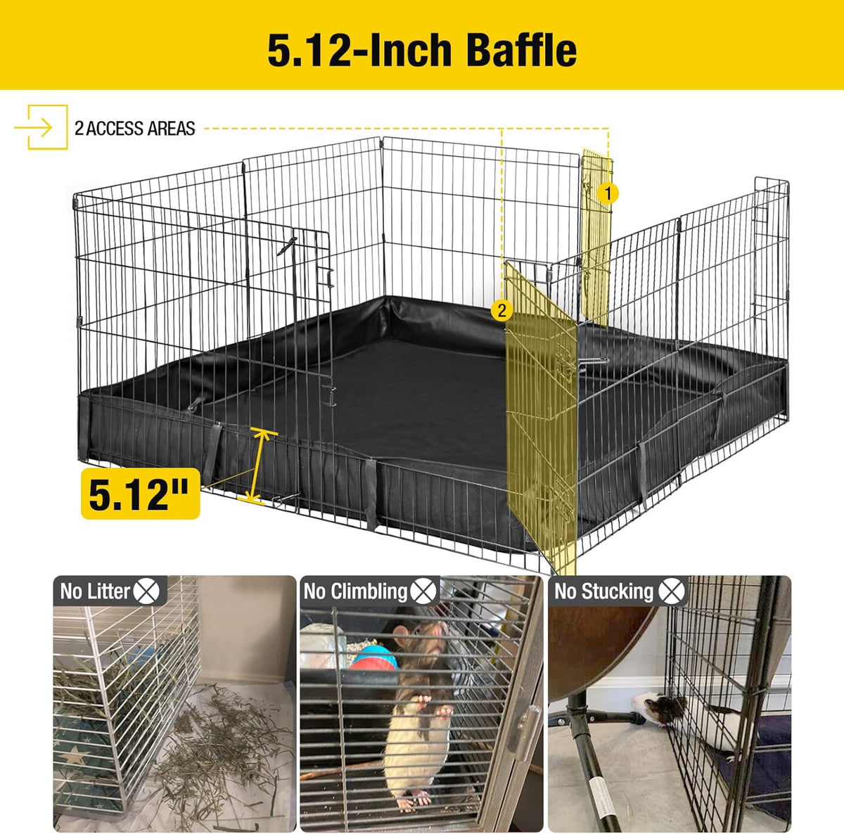 Aivituvin Pet Playpen Guinea Pig Cage Small Animal Rabbit Exercise Pen with Waterproof Floor Liner - Extension Playpen ONLY