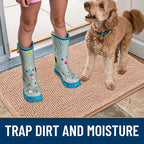 Smiry Dog Door Mat for Muddy Paws 70x24, Absorbs Moisture and Dirt Doormat, Non-Slip Washable Quick Dry Chenille Front Door Mat Indoor Entrance, Entryway Carpet for Inside Floor, Peach