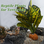 Reptile Plants Decoration, Reptile Plants for Terrarium Decor, Reptile Artificial Plant, Amphibian Habitat Decor Suitable for Reptiles Lizards Geckos, 8.27"x2.76"x10.63", Green