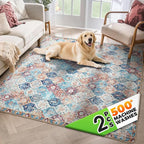 Hompet 2 Pack Super Absorbent Dog Door Mat for Muddy Paws, Washable Pee Pads for Dogs, Reusable Puppy Training Pads, Quick Dry Non-Slip Pet Entryway Rug, Leak-Proof Potty Pad for Indoor Floors 72x72