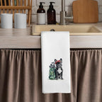 Golf Dog Kitchen Towels - French Bulldog Dish Towels, Sports Gifts, Pet Golf Club Decorative Absorbent Dishcloths Hand Towels for Kitchen Gym Spa Decor 16x24 Inches