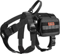 OneTigris Service Dog Vest Harness, Service Dog Cape Guardian Dog Backpack Harness with Pouches Dog Saddle Bag for Small Medium and Large Dogs (Black, M)