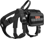 OneTigris Service Dog Vest Harness, Service Dog Cape Guardian Dog Backpack Harness with Pouches Dog Saddle Bag for Small Medium and Large Dogs (Black, M)
