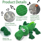 AIMETING Dog Toys, Durable Dog Chew Toys, Dog Squeak Toy with Fun Crinkle Paper, Plush Toys Suitable for Small, Medium, Large Dogs (Crocodile)