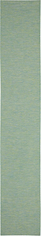 Nourison Home Positano 10' Runner Blue Green Fabric Modern Area Rug (10' Runner)