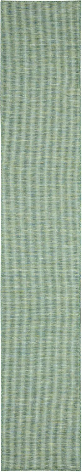 Nourison Home Positano 10' Runner Blue Green Fabric Modern Area Rug (10' Runner)