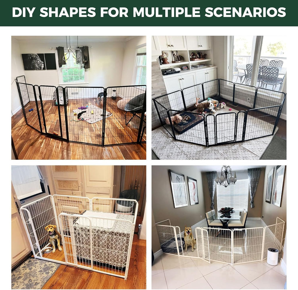 FXW Homeplus Unleashed Indoor Dog Playpen - Stress-Free and Safe Play, Heavy Duty 24 Inch 6 Wire Panels Dog Pen for Puppy and Small Dogs, White│Patented