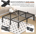 18 Inch Queen Heavy Duty 3500 lbs Bed Frame with Round-Corner Legs & Anti-Squeak Design – Quick Assembly Metal Platform, No Box Spring Needed
