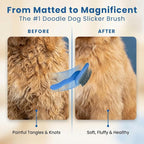 We Love Doodles Large Dog Face Grooming Comb & Large Slicker Brush Bundle