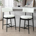 Christopher Knight Home Ebany 25.50" H Barstools Set of 2, Upholstered Counter Stool, Comfy Backrest Kitchen Stool, Rubberwood Frame Stool Chair, Bistro Chair for Kitchen Dining Room, Beige+Black