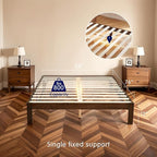 Hokway Wood Full Size Bed Frame- No Wobble,Noise-Free,Easy Assembly with Precise Holes,12 in Wood Slat Support,No Box Spring Needed,Walnut