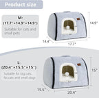 cat Bed cave-cat beds for Indoor Cats,Soft and Comfortable Cute Pet Bed，cat House,with Removable Washable Cushioned Pillow,Enclosed cat Bed,Kitty pet hut、Hideaway,Small Large Dog Tent (Grey)