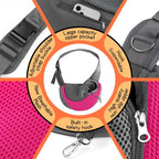 YUDODO Pet Sling Carrier for Small Dogs & Cats – Hands-Free Puppy Carrier with Safety Hook, Large Zipper Pocket, Soft Breathable Mesh, Adjustable Strap & Reflective Strip (Pink 1.0 S)