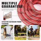Nylon Dog Leash for Medium Large Dogs, 5-FTReflective Heavy Duty Leash with Comfortable Handle & Poop Bag Dispenser Ring, 1/2 Inch Wide, Secure Reinforcement for Walking (Red, L)