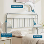 Metal Headboard Queen Size, Sturdy and Durable Iron Queen Headboard Only Adjustable Height from 34” to 44”, Victorian Vintage Bed Headboards, Farmhouse Head Board, Bed Frame Mount Grey