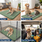 Smiry Dog Door Mat for Muddy Paws 24x16, Absorbs Moisture and Dirt Doormat, Non-Slip Washable Quick Dry Chenille Front Door Mat Indoor Entrance, Entryway Carpet for Inside Floor, Olive Green