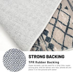 KUTA 3x5 Rugs for Entryway Boho Area Rug for Living Room, Moroccan Brown Black Washable Rugs Non Slip, Ultra Soft Print Distressed Geometric Low-Pile Entry Throw Carpet for Bedroom Nursery Dorm Decor