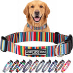 Lucky Love Dog - Adjustable Dog Collar with Easy Click Buckle for Large Ones, Durable, & Comfortable for Male & Female Dogs, Pet Collar for Puppies & Adult Dogs - Hippie, Large