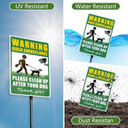 14 X 10 Inches Please Clean Up After Your Dog Metal Sign with 36 inch Heavy Duty Aluminum Stake, No Dog Poop Signs, Pick Up After Your Dog Sign, Pick Up After Your Dog Sign for Yard Lawn