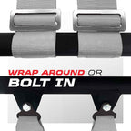 1pc 50 Cal Silver 4 Point Harness 3" straps, Racing Harness Seat Belt | Ultra Kush padding, Push Button quick release hardware. Universal Fit for UTV, RZR, race car