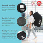J.L. Childress Padded Infant Car Seat Bag - Travel Bag for Airplane, Fits Most Baby & Infant Car Seats, Compatible with UPPAbaby, Nuna, & Chicco, Airport Accessories, AirTag Compatible- Premier, Black