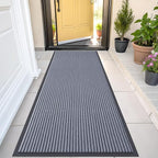 OLANLY Front Door Mat Indoor Outdoor Entrance, Waterproof Heavy Duty Doormat, Fade Resistant, Low Profile, Easy Clean Patio Porch Welcome Floor Mats for Entry, 47x23, Ash Grey