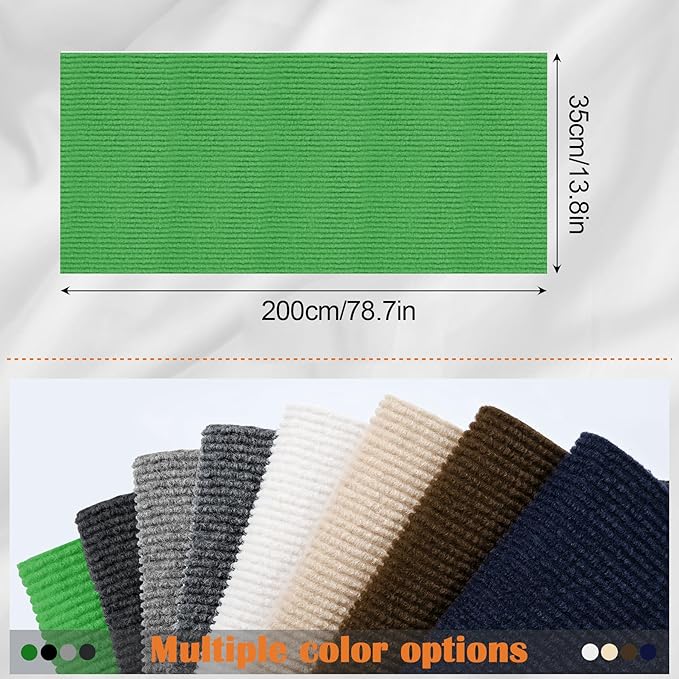 Cat Scratch Furniture Protector - 78.7" x 13.8" Trimmable Self-Adhesive Cats Claws Scratch Pads, DIY Cat Climbing Couch Protector for Scratch Post Cat Tree Replacement Indoor (Green)