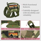 Tactical Cat Harness and Leash for Walking Esacpe Proof,Adjustable Soft Mesh Large Cat Vest with Rubber Handle Easy to Control,Molle Patches