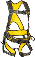 Guardian 21032 Cyclone Construction Harness with Waist Pad | Side D-Rings | OSHA & ANSI Compliant | Black/Yellow | XXL