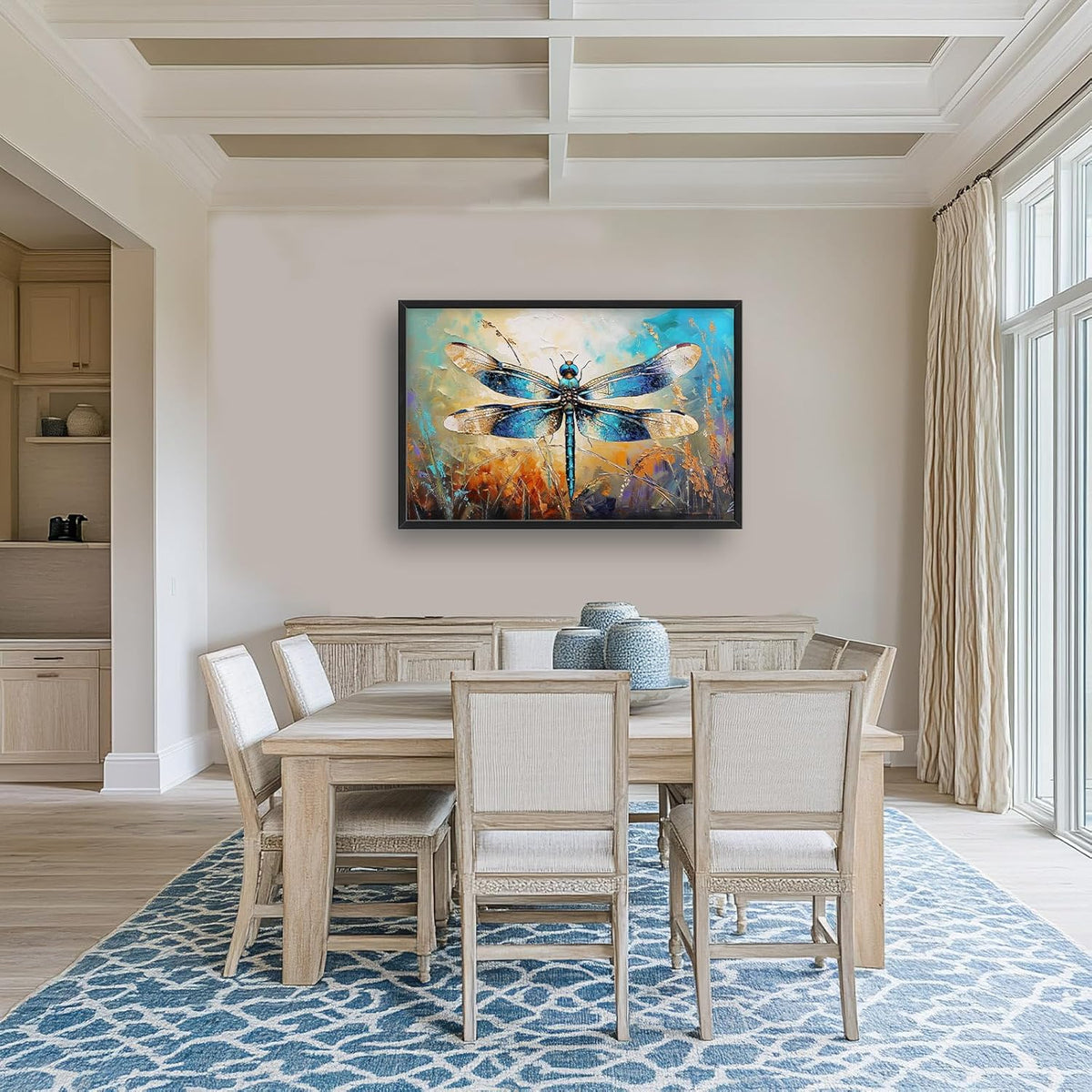Quorin Dragonfly Large Wall Art Abstract Dragonfly Pictures Wall Decor Colorful Canvas Print Painting Artwork for Bathroom Living Room Bedroom 36L x 24W
