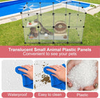 24 Panels Portable Small Animals Playpen,48"x 24"x 28" Transparent Pet Playpen,Portable Plastic Enclosure,Puppy Play Pen for Indoors Outdoor Pet Fence for Guinea Pigs,Bunny,Ferrets,Hamsters,Hedgehogs