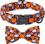 Unique Style Paws Halloween Day Dog Collar with Bow Bone Pumpkin Cotton Dog Collars for Small Medium Large Dogs