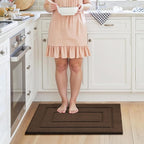 GRANNY SAYS Kitchen Mats for Floor Resist Dirt Kitchen Rugs Non Slip Washable, Small Rug for Sink Laundry Thick Durable Polypropylene Comfort Standing, 32" x 20", Dark Brown