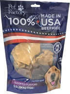 Pet Factory 100% Made in USA Beefhide Chips Dog Chew Treats - Beef & Chicken Flavor, 8 oz