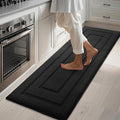 GRANNY SAYS Kitchen Mats for Floor 59 x 20, Resist Dirt Kitchen Rugs Non Slip Washable, Large Rug Runner for Sink Laundry Thick Durable Polypropylene Comfort Standing, Black