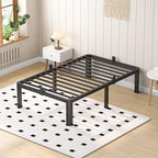 18 Inch Twin XL Heavy Duty 3500 lbs Bed Frame with Round-Corner Legs & Anti-Squeak Design – Quick Assembly Metal Platform, No Box Spring Needed