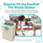 PawPail Scented Dog Poop Bags Refill with Carbon Filter - 1 Roll of 200 Standard Size Dog Waste Bags with Poop Filter - Mild Floral Scent, Leakproof, & Durable - For Pet Waste Station