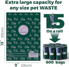 ATIFBOP Dog Poop Bags Rolls, Extra Thick and Leak-proof Poop Bag for Dogs, 600 Bags 40 Refill Rolls, Scented Waste Bag for Dog and Cat, Made form 65% Recycled Plastics