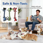 Dog Rope Toys for Small Dogs， Double Knot Ropes Puppy Chew Toys， Cotton Pet Toys for Natural Floss，Multicolored（3PCS）