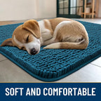 Smiry Dog Door Mat for Muddy Paws 71x46, Absorbs Moisture and Dirt Doormat, Non-Slip Washable Quick Dry Chenille Front Door Mat Indoor Entrance, Entryway Carpet for Inside Floor, Atlantic Blue