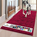 Muddy Mat® | Super Absorbent Door Mat Indoor, Microfiber Quick Dry Chenille Entryway Rug, Non-Slip Front Door Mat, Indoor Mats for Entryway, Machine Washable Pet Rug, Maroon 36"x60"