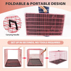 BestPet | Dog Crate | 24" | Pink | Foldable Metal Kennel with Double Doors, Secure Slide-Bolt Latches, Leakproof Tray | Portable Dog Cage for Small Breeds | for Travel, Indoor & Outdoor Use