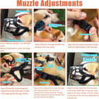 Dog Muzzle – Lightweight Breathable Basket Muzzle, Anti-Biting & Chewing, Adjustable Fit for Small, Medium & Large Dogs(Size 3)