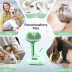 Pet Grooming Brush with Electronic Mist Spray - Gentle Deshedding Tool for Cats & Dogs, Pet Steam Brush，Reduces Shedding, Soft Bristles, Promotes Healthy Coat-Comes with a hair smoothing comb-Greener