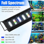 AQUANEAT LED Aquarium Light with Timer for 12-16 Inch Fish Tank, Brightness Adjustable, Full Spectrum, Low Medium Light Plant Lamp
