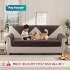 Turquoize Waterproof Couch Cover for Dogs Fuzzy Pet Couch Covers for Sofa Thick Dog Bed Cover Non-Slip Sofa Covers for 2 Cushion Couch Protector Slipcover Pet Friendly (Brown, 36" x 36")