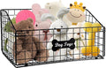Large Dog Toy Basket, Metal Dog Toy Bin, Mesh Wire Basket with Wooden Handles, Toy Box for Living Room Area, Dog Toys Box, Pet Toys for Dog Cat, Sturdy Dog Basket for Dog Leash,Blanket,Toys,Snacks